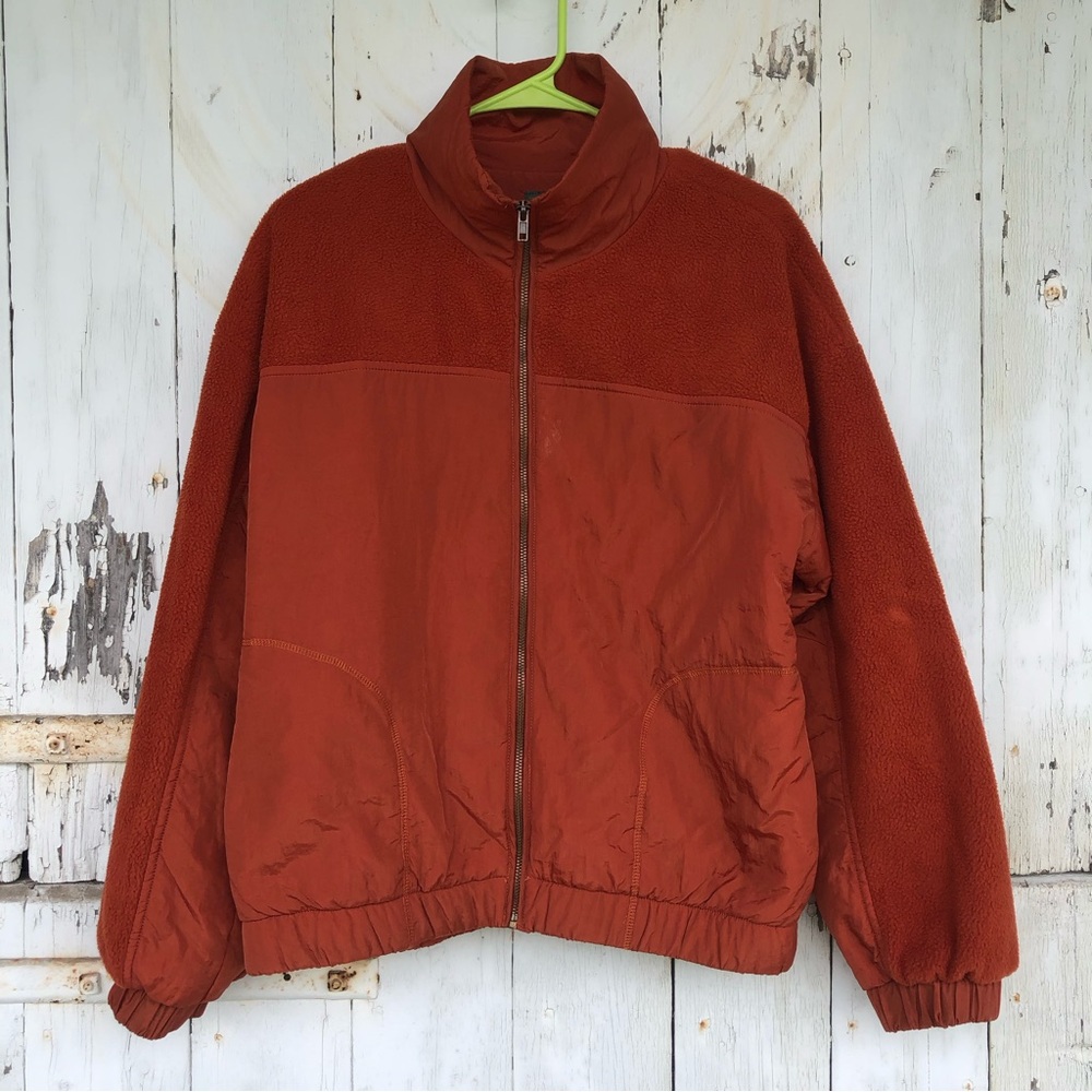 Wild Fable burnt orange fleece/windbreaker jacket. Size S.